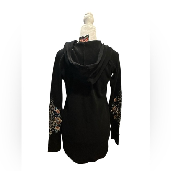 Johnny Was Embroidered Floral Bohemian Reverse Stitch Pullover Hoodie size S - Picture 4 of 13